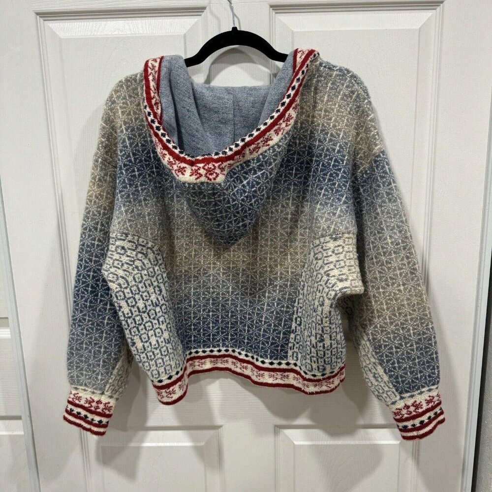 Anthropologie Abstract Hoody‎ Size Small S Blue Pullover Tassel Sweater - Picture 5 of 11